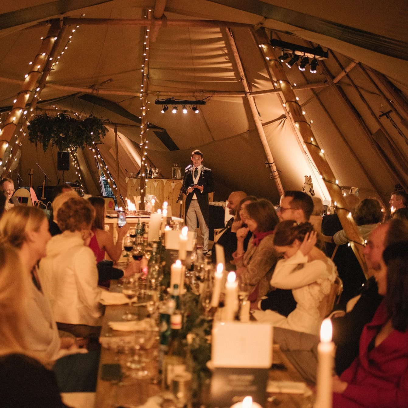 Speaker at a tipi wedding
