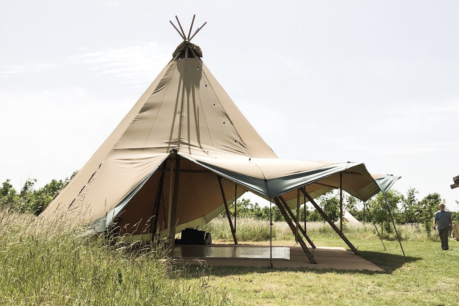 Tipi set up as a dance floor